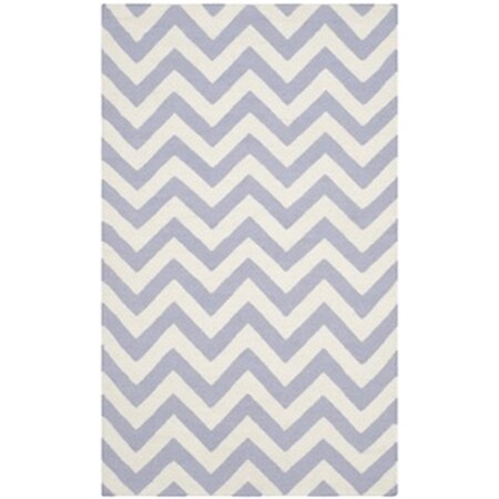 Safavieh 4 ft. x 6 ft. Small Rectangle Contemporary Dhurries- Purple and Ivory- Hand Woven Rug DHU557J-4